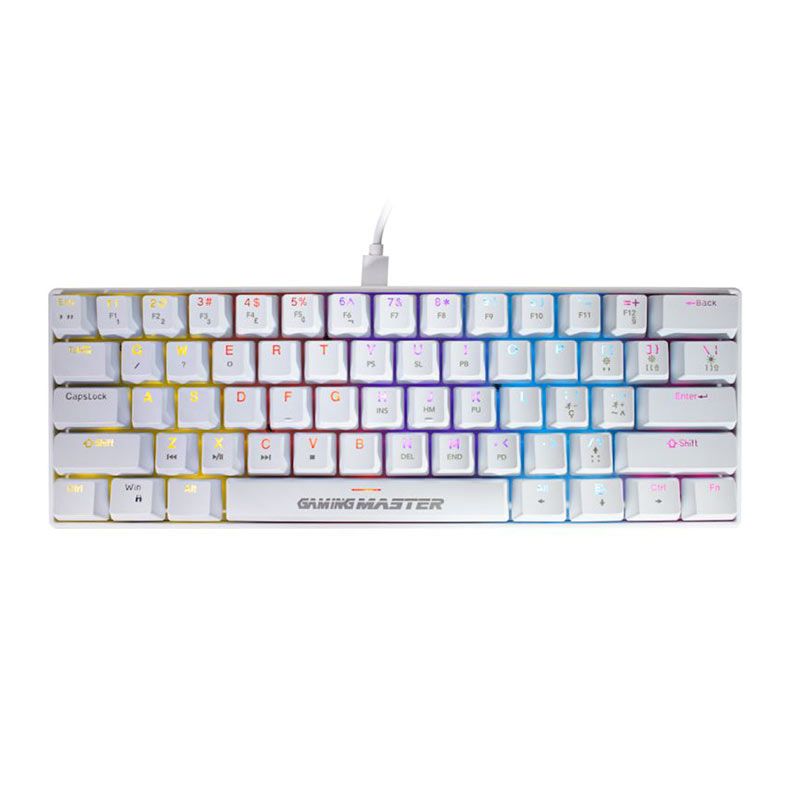 Teclado Mecanico K-Mex Spectra Fury KBL88, Rainbow, ABNT2, Switch Azul, Branco, KBW888U0002CB0X - foto 1