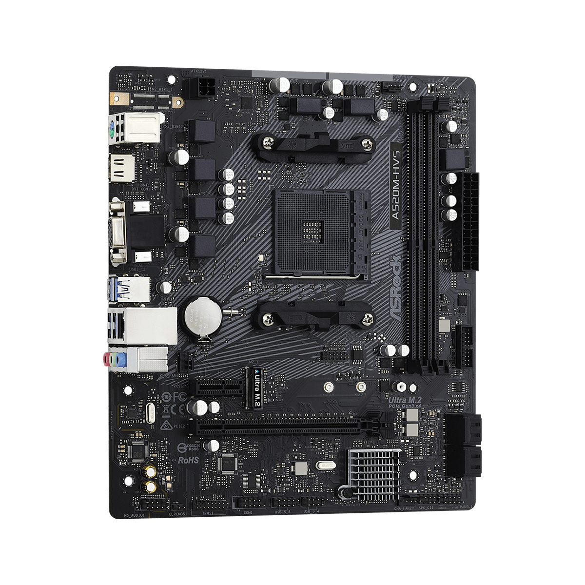 Placa Mae ASRock A520M-HVS A520 AMD AM4 mATX DDR4 - miniatura 4