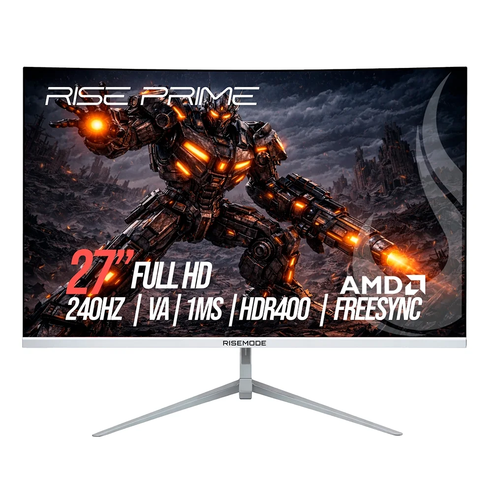 Monitor Gamer Curvo Rise Mode 27", Full HD, 240Hz, 1ms, VA, FreeSync, HDR 400, HDMI e DisplayPort, Branco - (Semi Novo 3 - foto 1