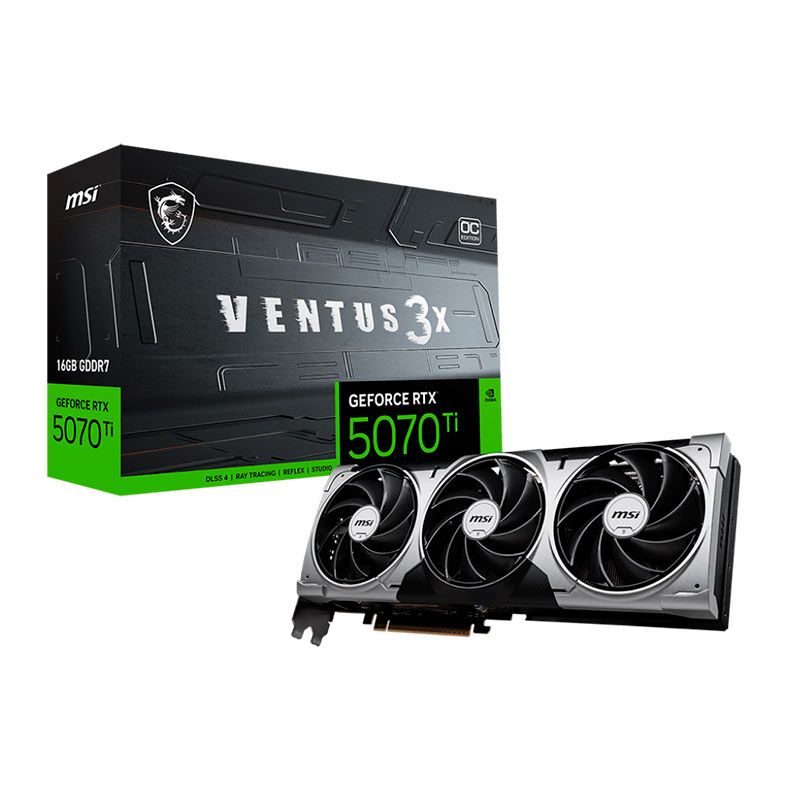 Placa de Video MSI GeForce RTX 5070 Ti Ventus 3X OC, 16GB, GDDR7, 256-bit, G507T-16V3C - foto 1