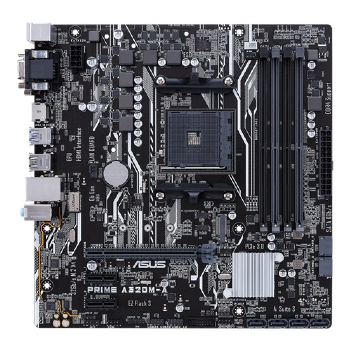 Placa Mãe Asus Prime A320M-A, Chipset A320, AMD AM4, mATX, DDR4 - foto 1