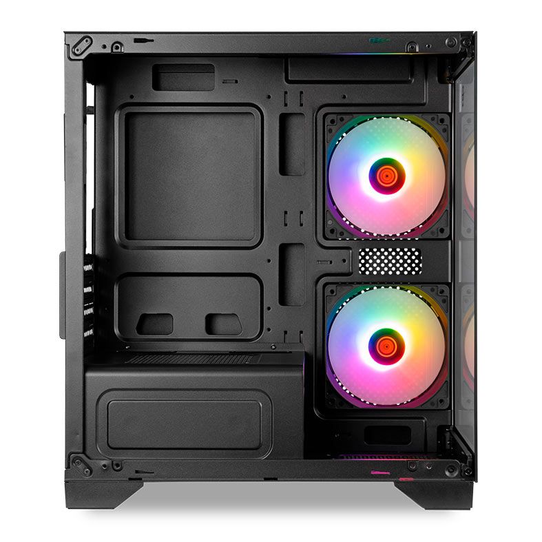Gabinete Gamer TGT Gladiator, Rainbow, Mid-Tower, Lateral de Vidro, Com 2 Fans, Preto, TGT-GLD-BK - miniatura 2