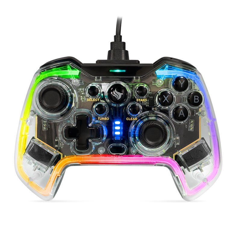 Controle Pichau Glower X1, PC/Switch/PS3/ Android, Transparente, PG-GLWX-BL01 - miniatura 4