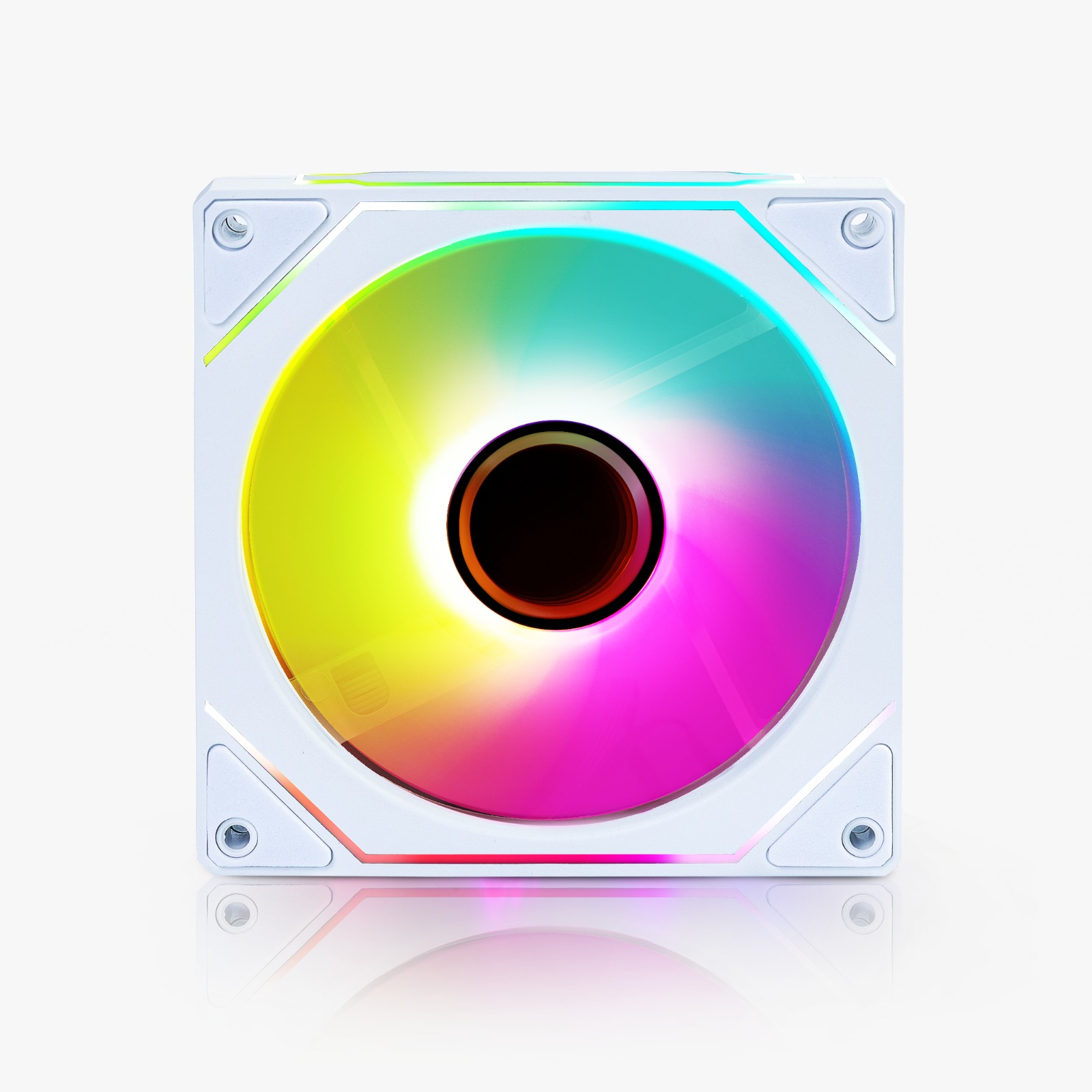 FAN ROUND5 AURORA REVERSE PWM ARGB 120MM WHITE BOX - foto 1