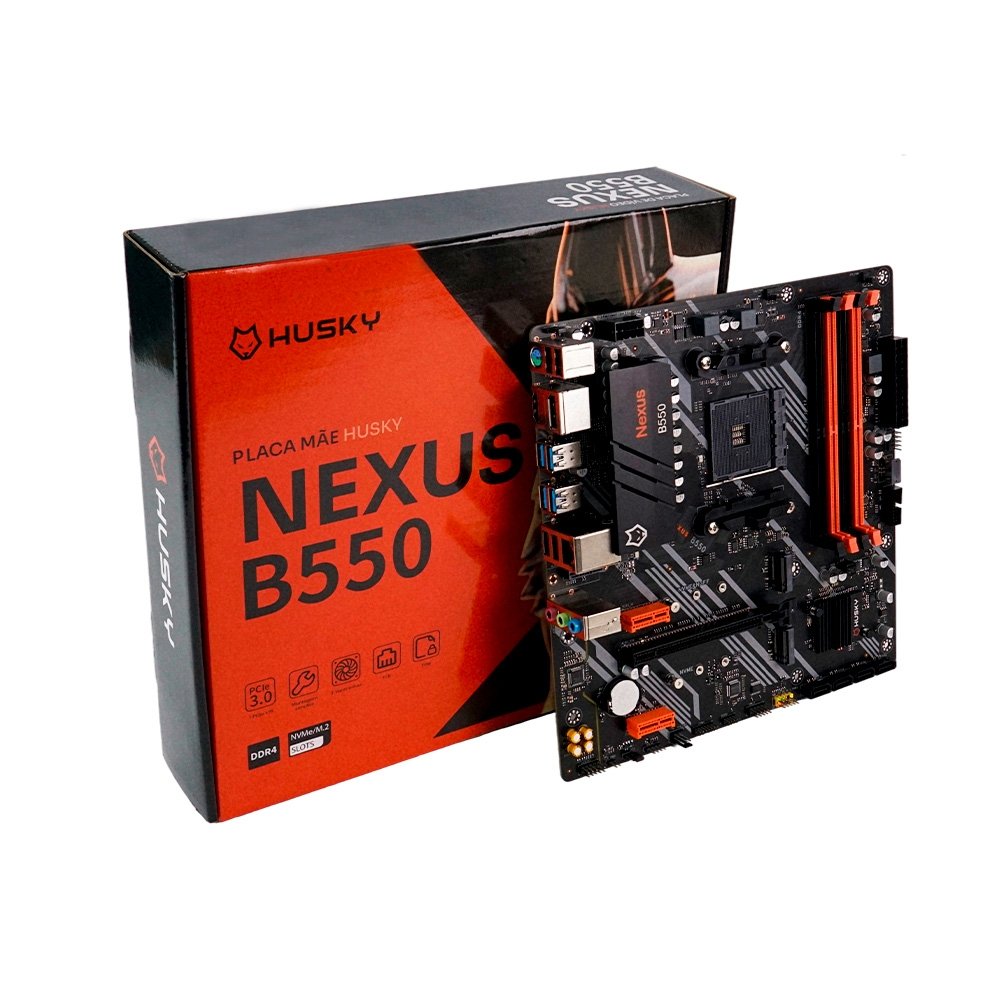 Placa-Mãe Husky Nexus B550, M.2 NVMe, DDR4 3200MHz, Ryzen 5000/3000, Micro-ATX, HDMI/DP, 64GB Dual Channel - HPM550 - miniatura 2