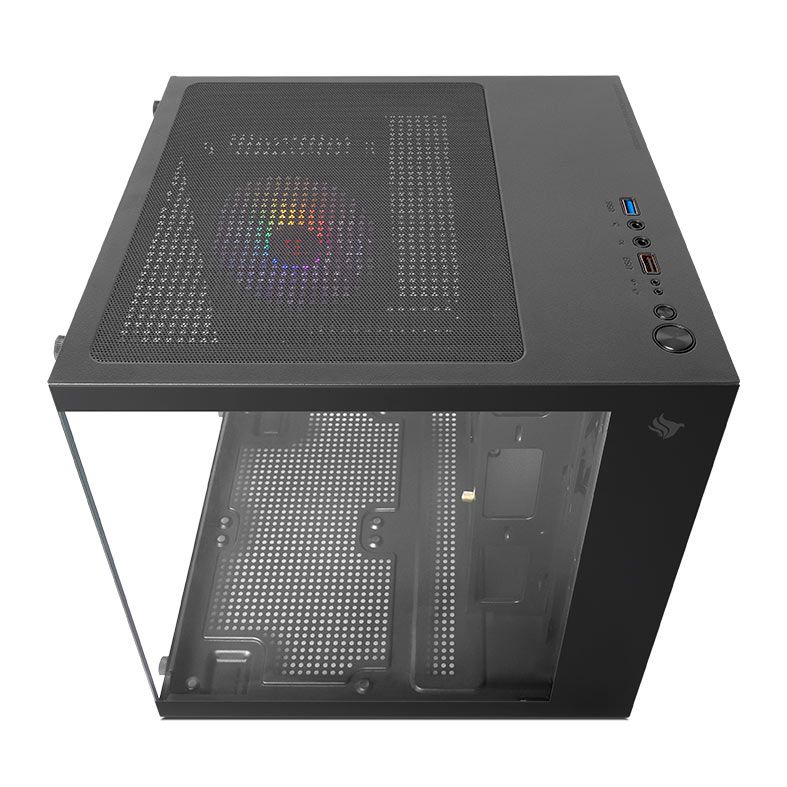 Gabinete Gamer Pichau Atom, Mini-Tower, Lateral de Vidro, Com 1 Fan, Preto, PG-ATOM-BK - miniatura 3