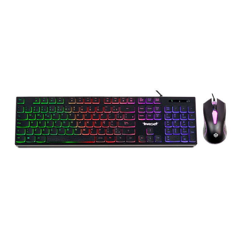 Kit Teclado e Mouse TGT Leopard 2, Rainbow, 1200 DPI, ABNT2, Preto, TGT-LP2-RBW01 - foto 1