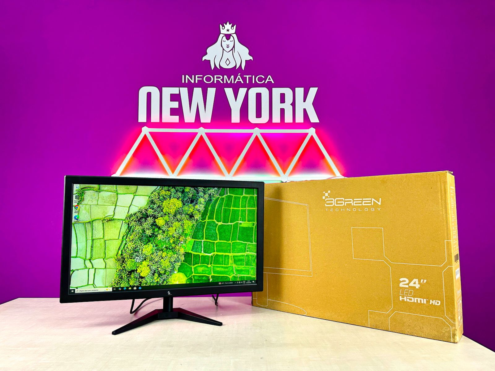 Monitor 24 Led 75hz 2ms Full Hd 3green - Semi Novo 30 Dias de Garantia - foto 1
