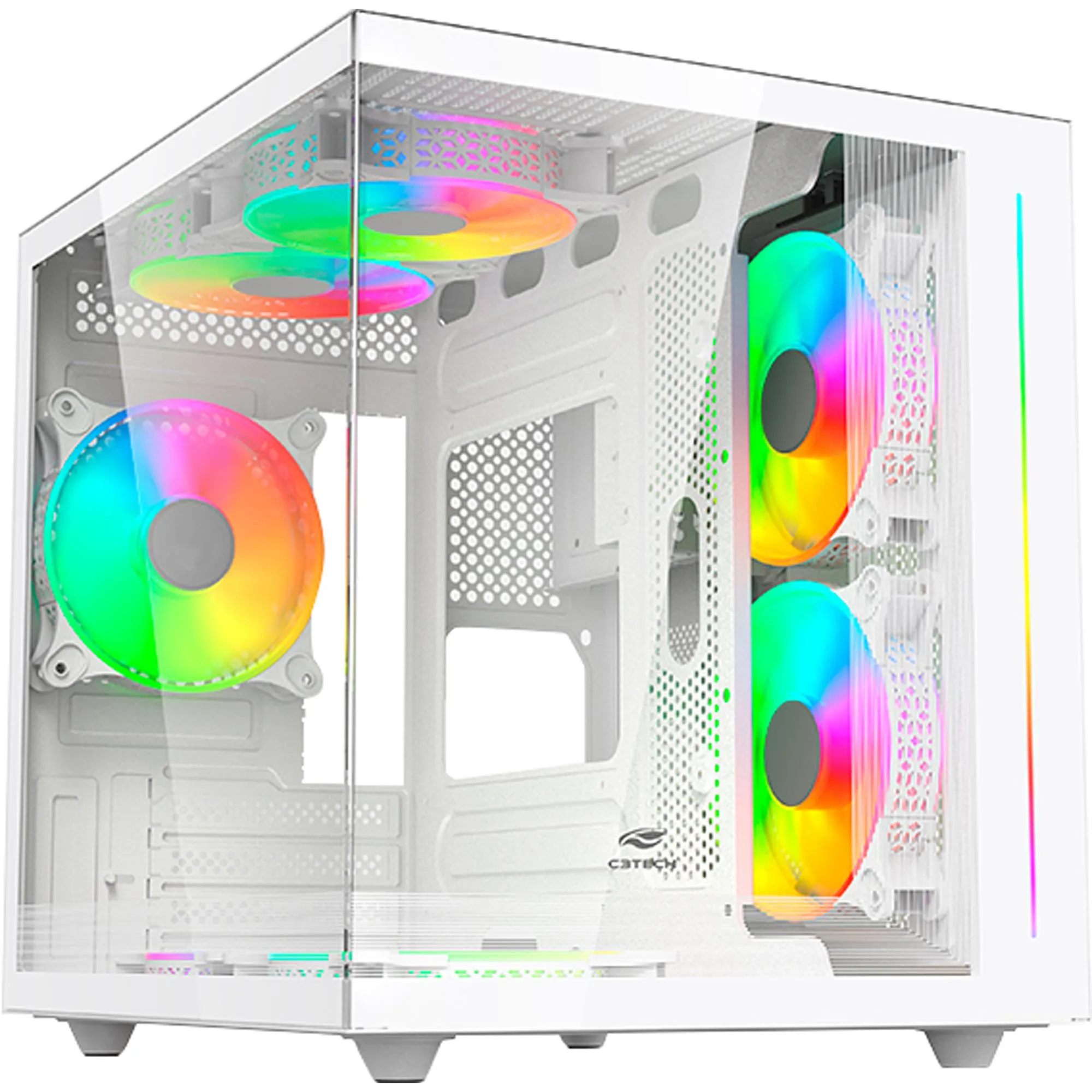GABINETE C3TECH GAMER AQUARIUS MTG810WH BRANCO - foto 1