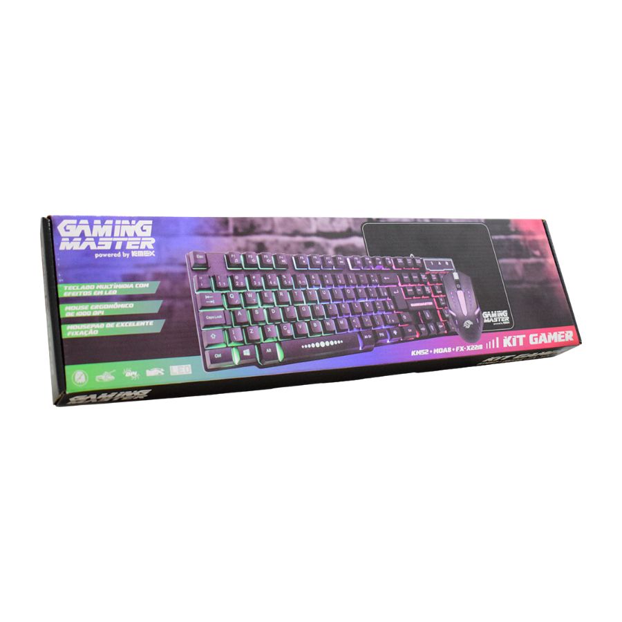 KIT GAMER FX-X2218 TECLADO + MOUSE LED + MOUSE PAD - KMEX - miniatura 2