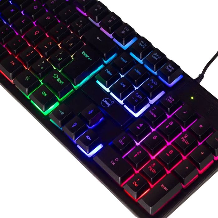 Teclado Gamer Dazz GTE1000 Rainbow C/ Fio ABNT2 Preto - foto 1