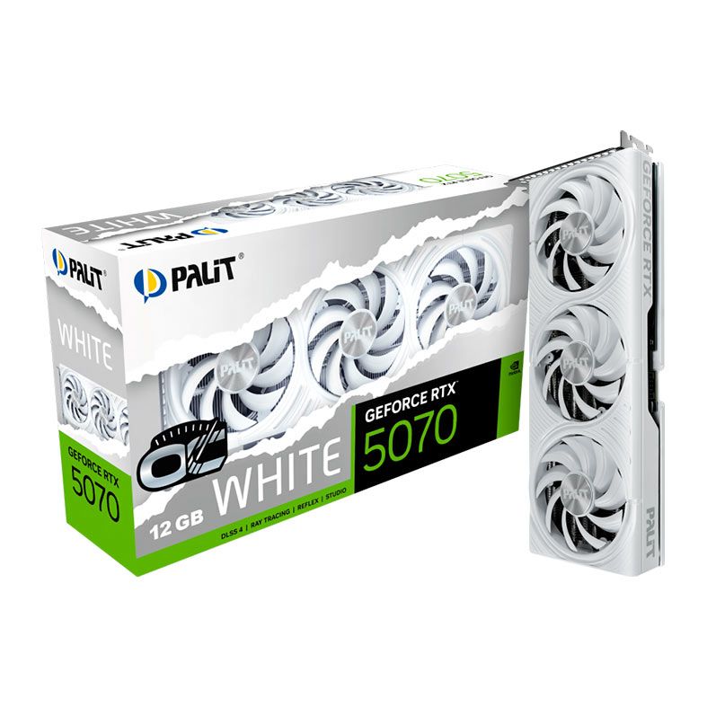 Placa de Video Palit GeForce RTX 5070 White OC, 12GB, GDDR7, 192-bit, NE75070U19K9-GB2050W - foto 1