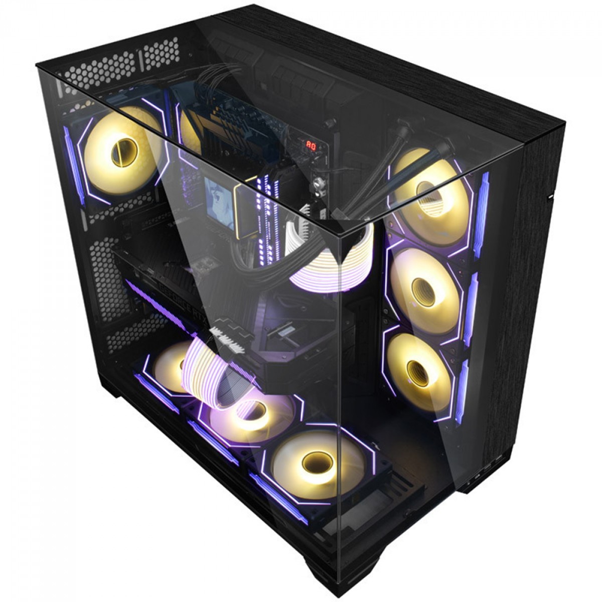 Gabinete Gamer Lian Li O11 Vision, Mid Tower, Vidro Temperado, E-ATX, Black, Sem Fonte, Sem Fan, O11VX BLACK - miniatura 2