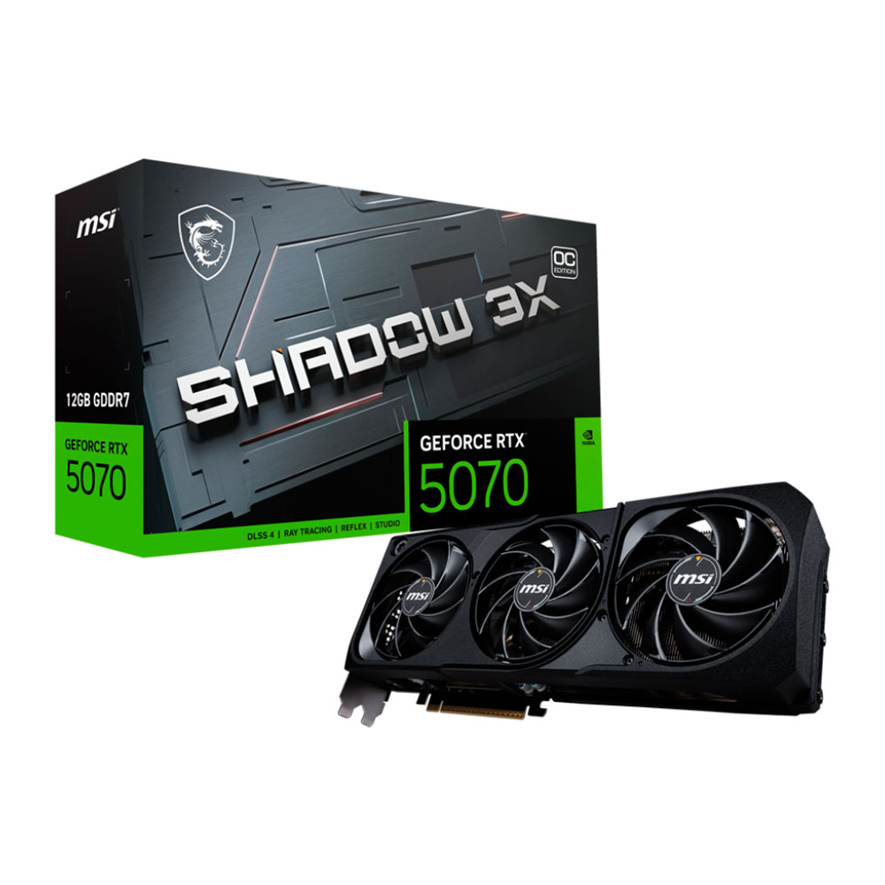 PLACA DE VIDEO MSI GEFORCE RTX 5070 SHADOW 3X OC 12GB GDDR7 192BITS 912-V532-008 - foto 1