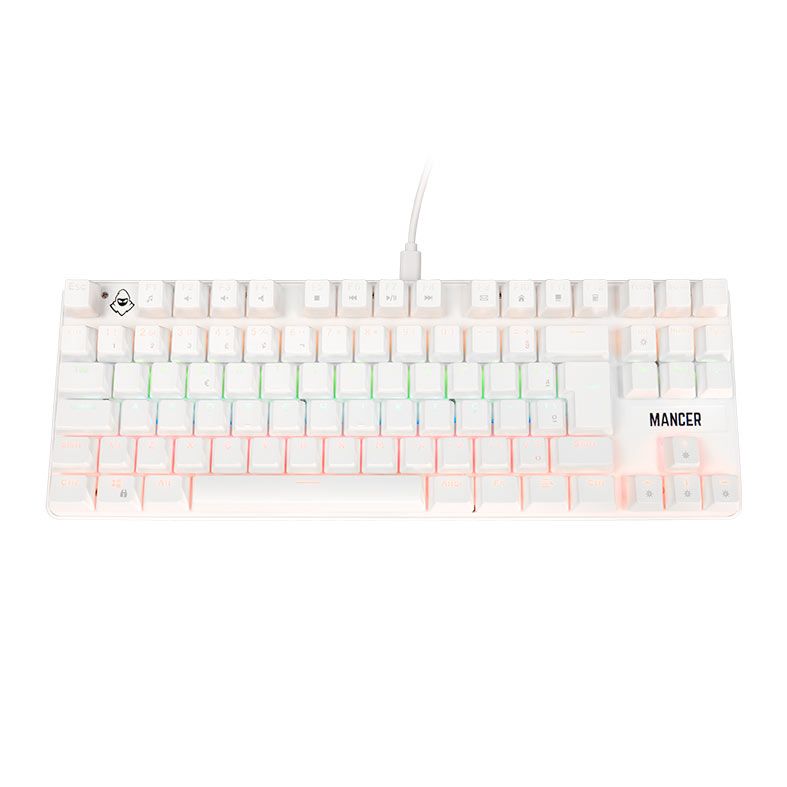 Teclado Mecanico Mancer Shade MK3, Rainbow, Switch Huano Vermelho, Branco, MCR-SHM3-WH01 - foto 1