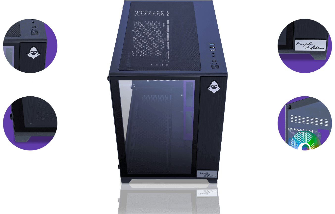 Gabinete Gamer Mancer CV100 Purple Edition, Mid-Tower, Lateral De Vidro, Com 3 Fans, Preto, MCR-CV10 - miniatura 8