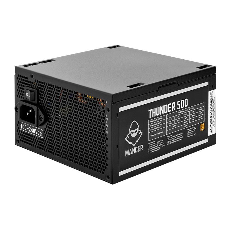 Fonte Mancer Thunder 500W Bronze 80 Plus, MCR-THR500-BL01 - foto 1