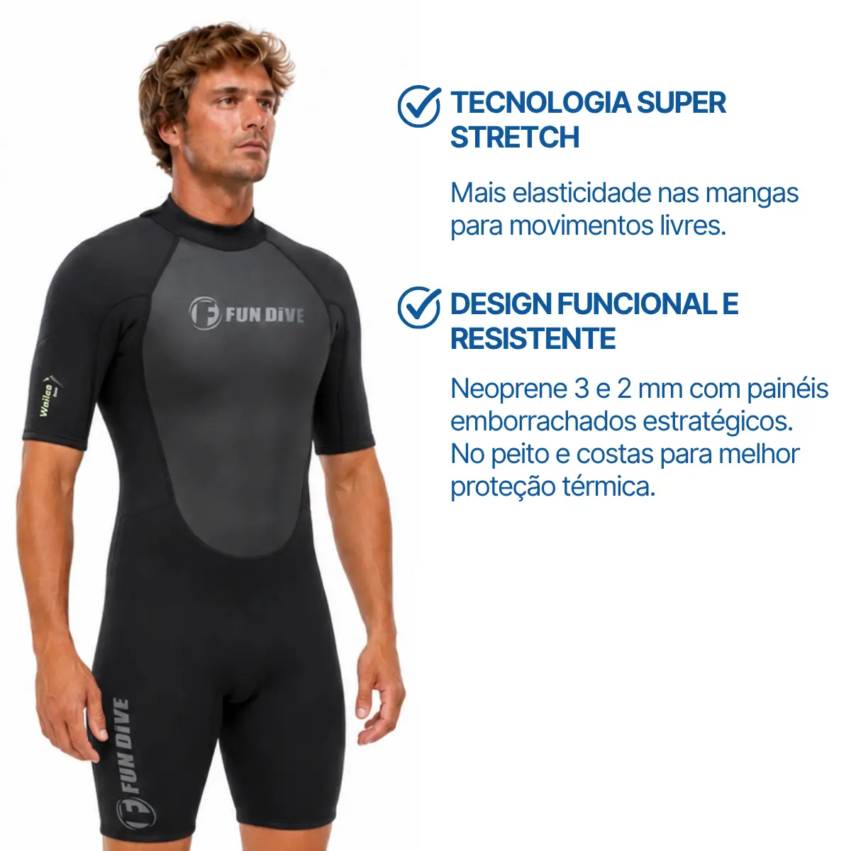 WAILEA CURTO, Roupa de Neoprene Curta 3mm - Miniatura 2