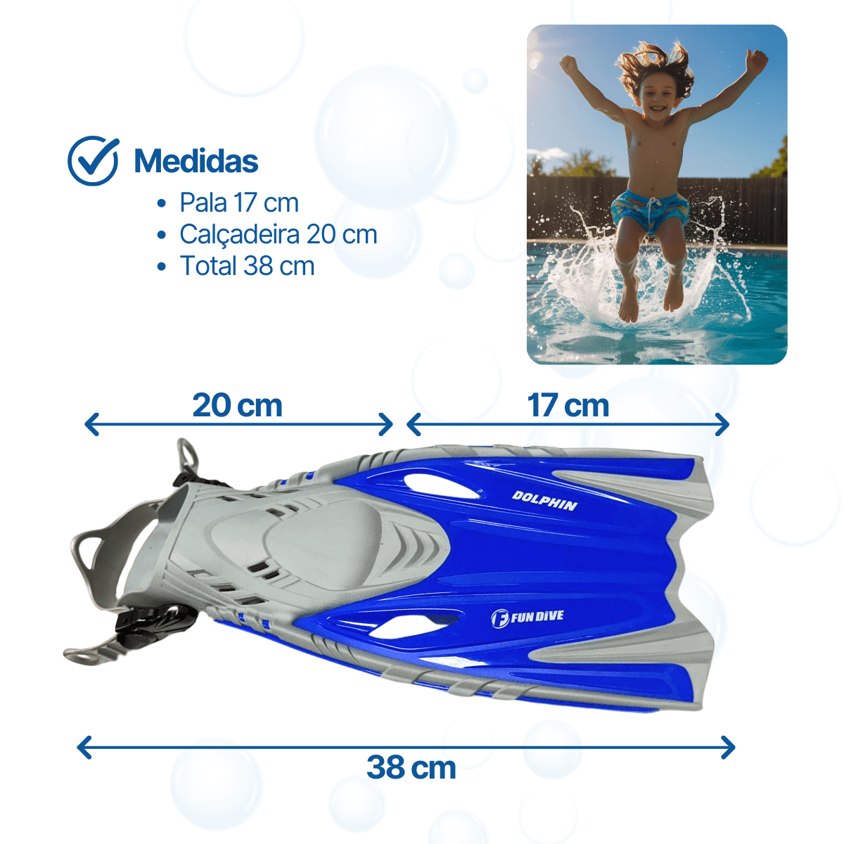 DOLPHIN, Nadadeira pé aberto borracha - Miniatura 10