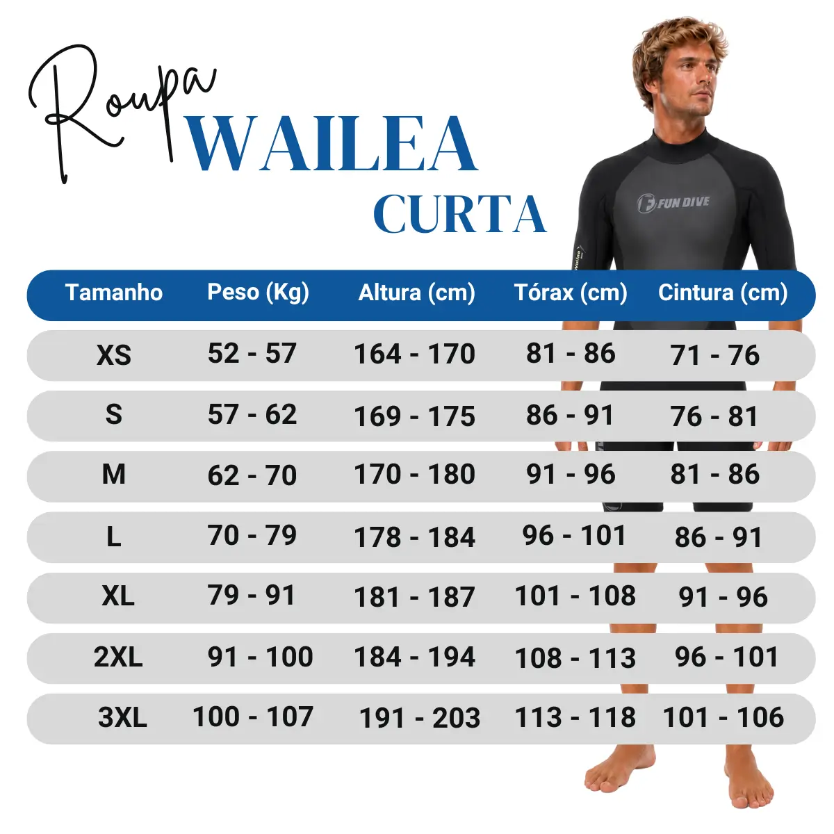 WAILEA CURTO, Roupa de Neoprene Curta 3mm - Miniatura 5