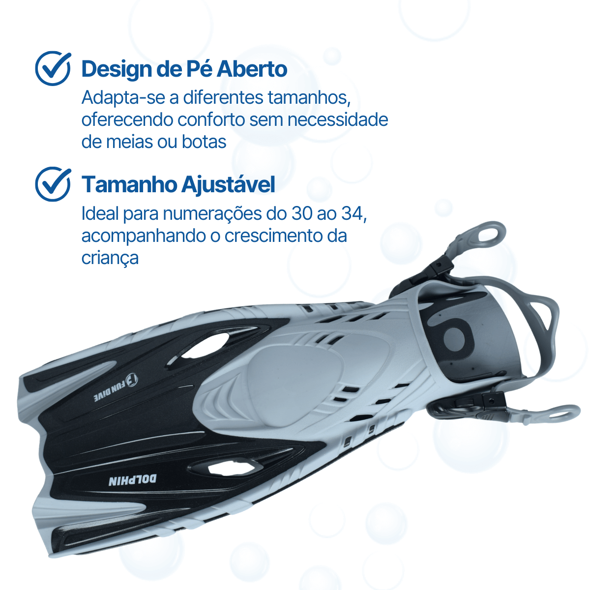 DOLPHIN, Nadadeira pé aberto borracha - Miniatura 2
