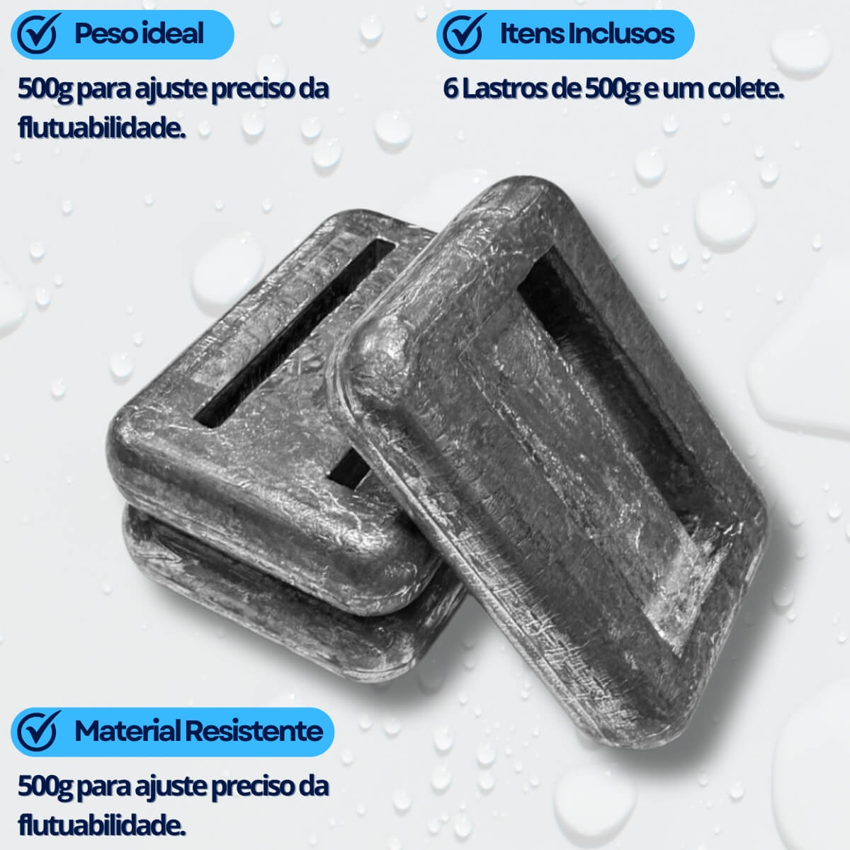 KIT COLETE 6 LASTROS, kit colete completo 6un de lastro - Miniatura 3