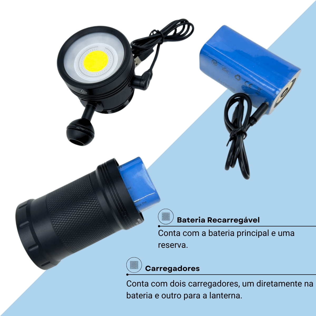 KIT FOTO DUPLO - lanterna VL 7000, clip duplo e suporte duplo - Miniatura 6