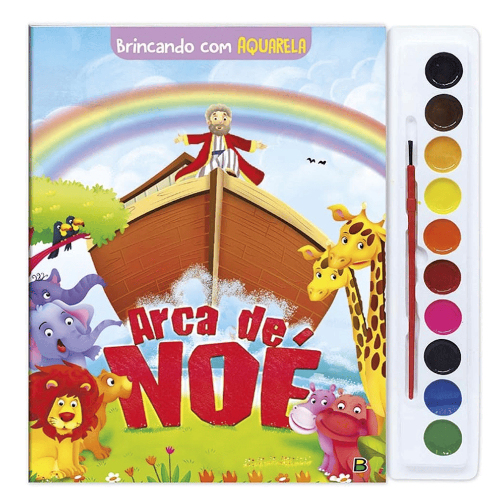 LIVRO INFANTIL DE COLORIR - BRINCANDO COM AQUARELA: ARCA DE NOÉ