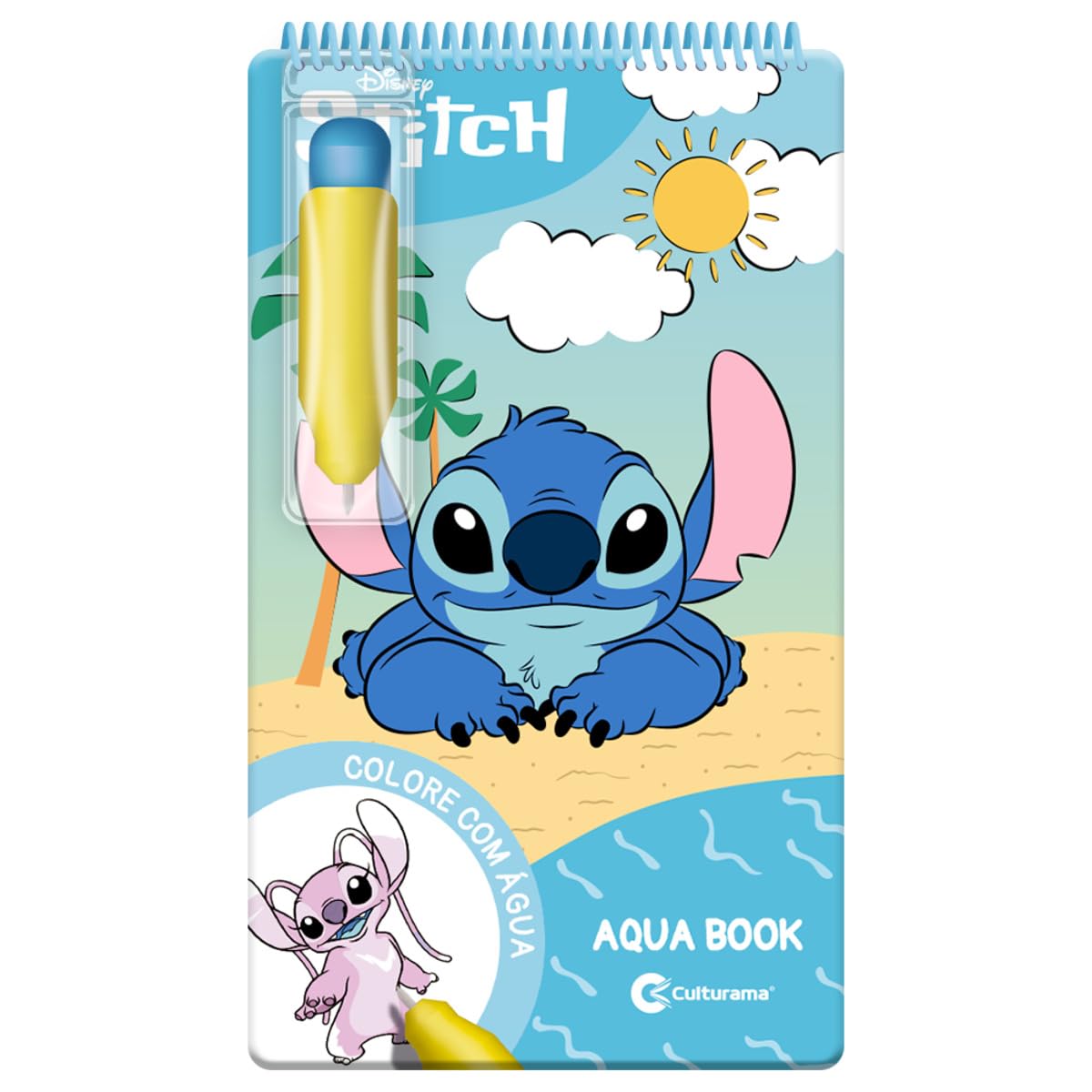 Livro Infantil de Colorir Aqua Book Stitch - Pinta Com Água