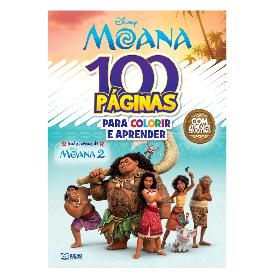 LIVRO INFANTIL - DISNEY 100 PAGINAS PARA COLORIR - MOANA 2