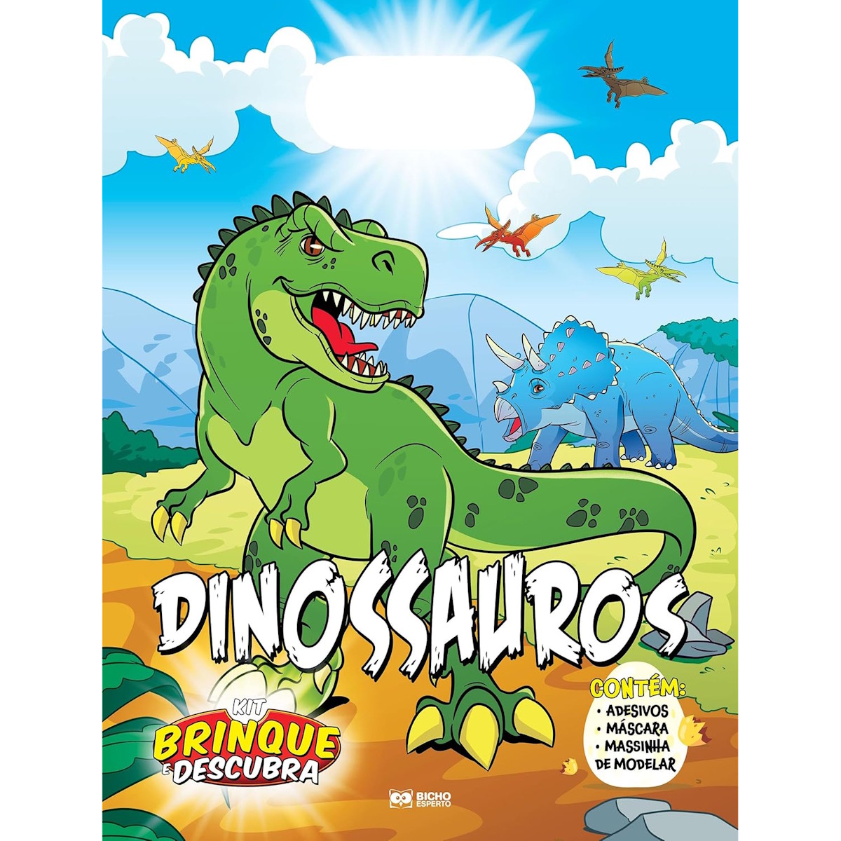 Livro Com Massinha e Adesivos Kit Brinque e Descubra - Dinossauros