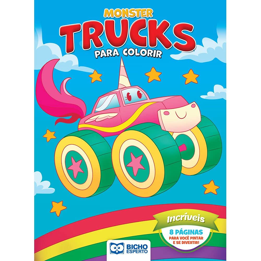 Livro Infantil Monster Trucks Para Colorir - Incríveis