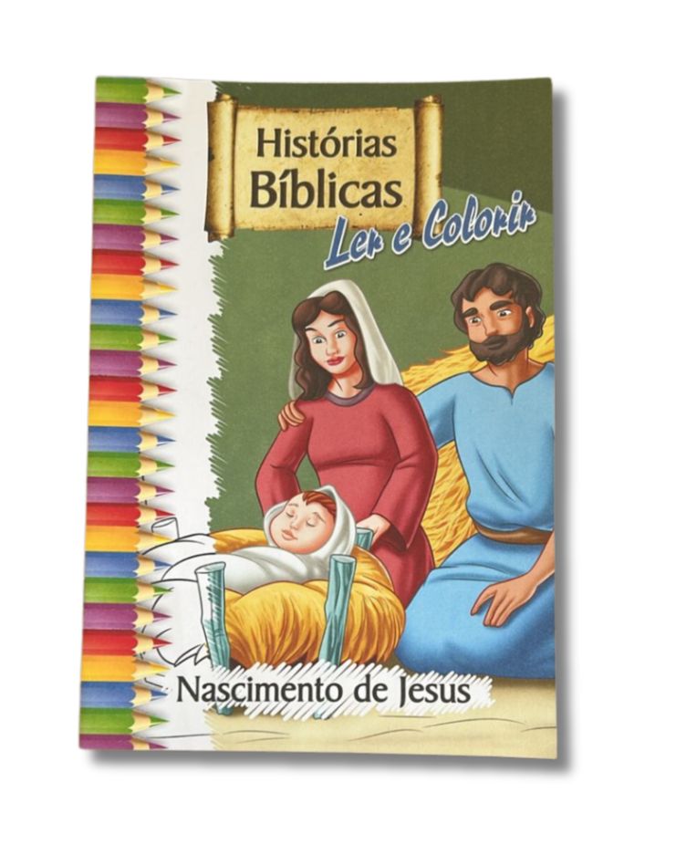 Livro Histórias Bíblicas Ler e Colorir- Nascimento de Jesus