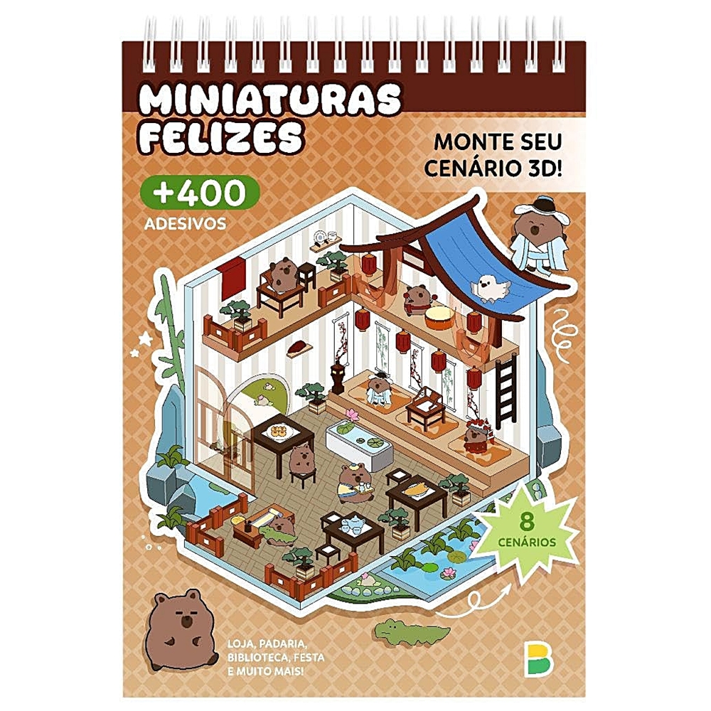  Livro Pequeno Mundo 3D: Miniaturas Felizes - 400 Adesivos