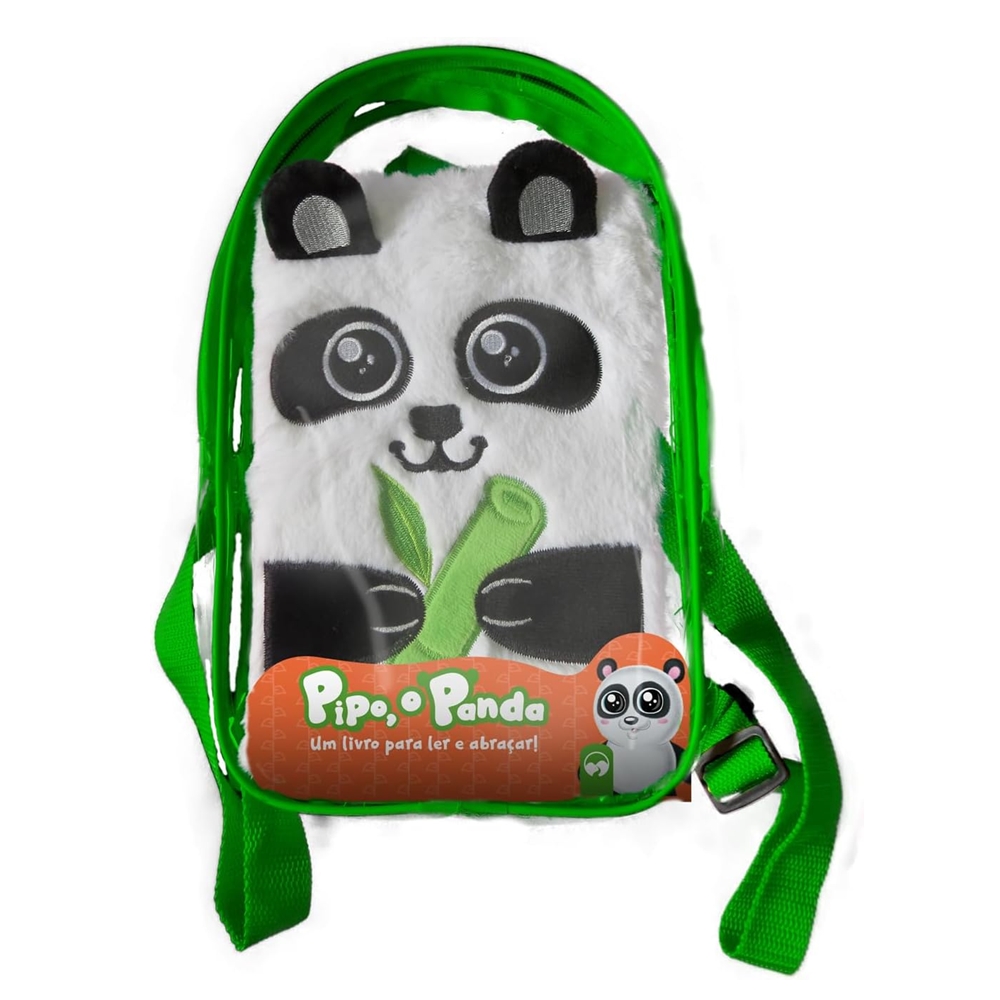 Livro Infantil Pelúcia Fofinhos com Mochila - PIPO, O PANDA