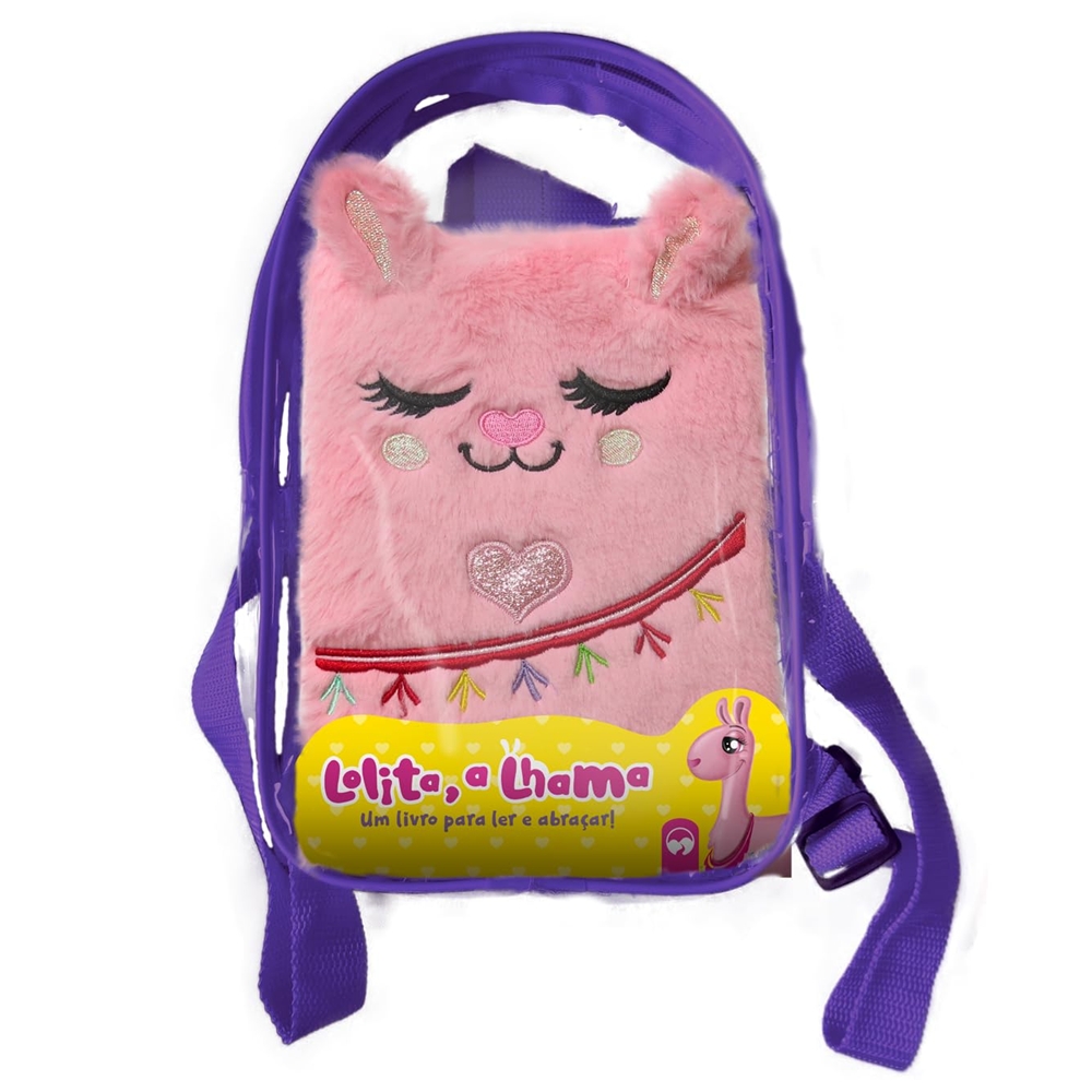 Livro Infantil Pelúcia Fofinhos com Mochila - LOLITA, A LHAMA