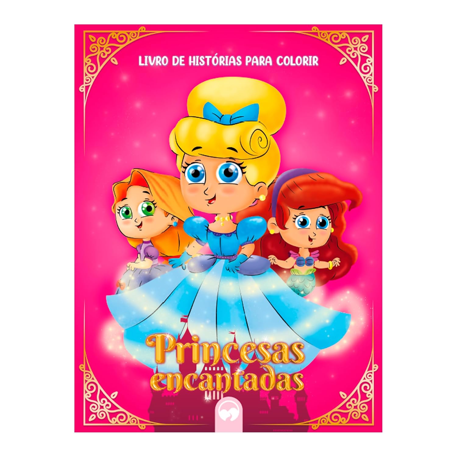 Livro de Colorir Com Canetinhas e Adesivos Fazendo Arte Diamante 5D - Princesas Encantadas