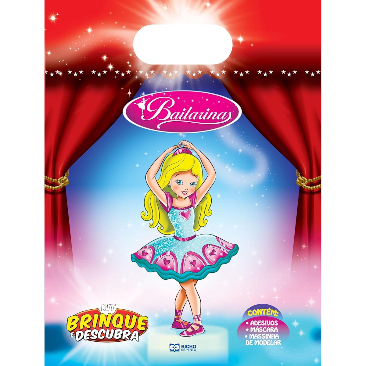 Livro Com Máscara Massinha e Adesivos Kit Brinque e Descubra - Bailarinas