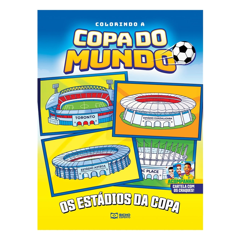 Livro Colorindo a Copa - Estádios da Copa | Com Cards