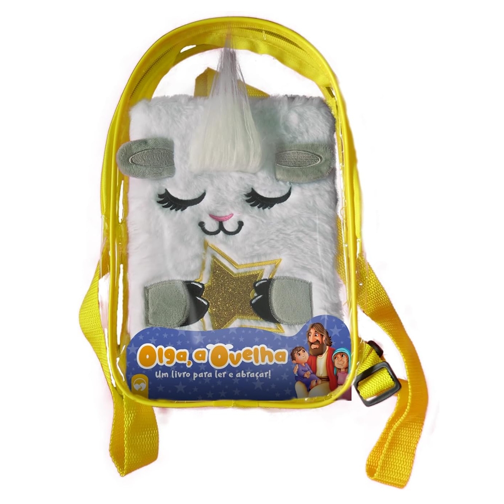  Livro Infantil Pelúcia Fofinhos com Mochila - OLGA, A OVELHA