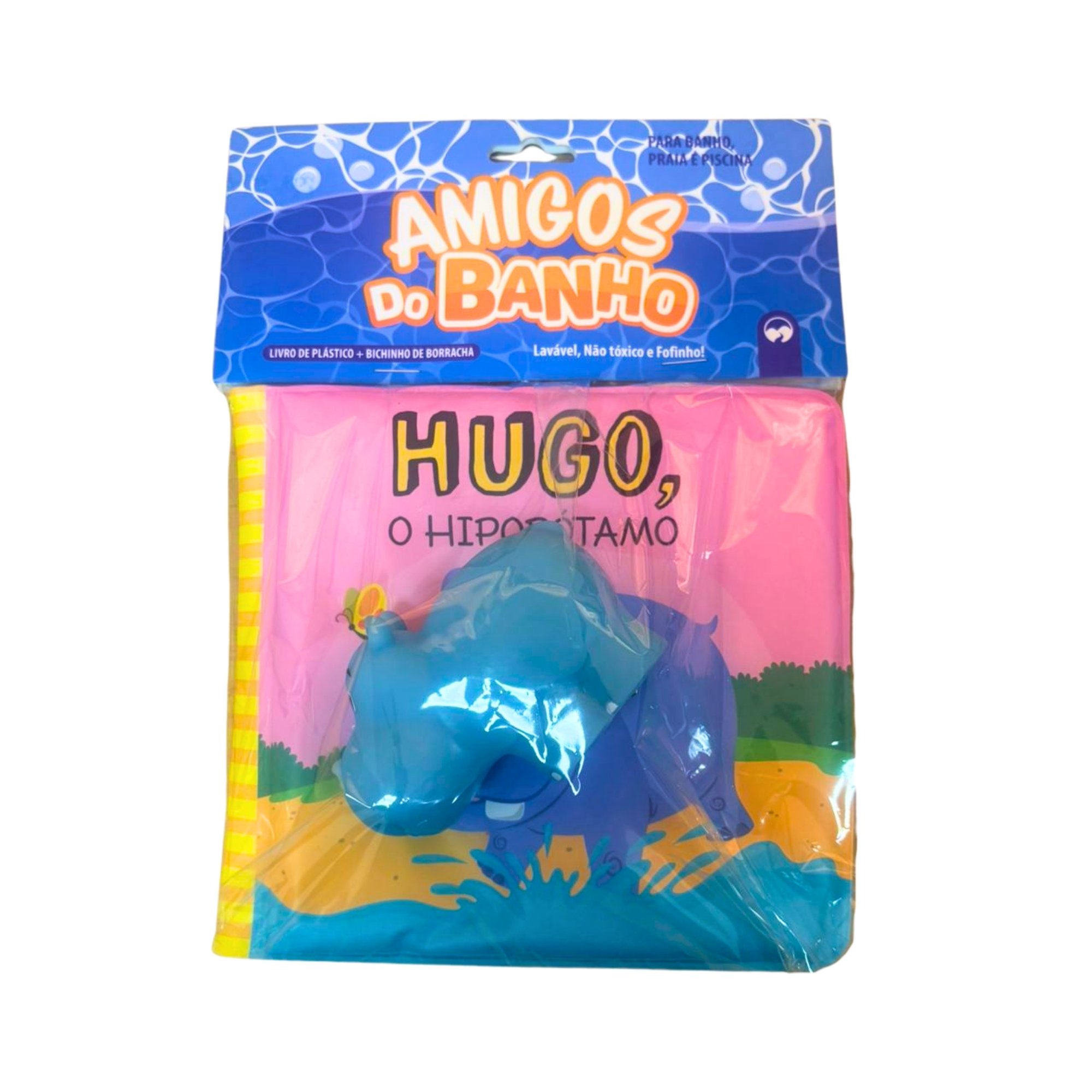 Livro Fofinho Para Bebês Amigos do Banho - Hugo, o Hipopótamo