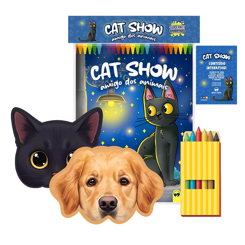 Superkit Infantil Divertido de Colorir com Giz e Máscaras - CATSHOW
