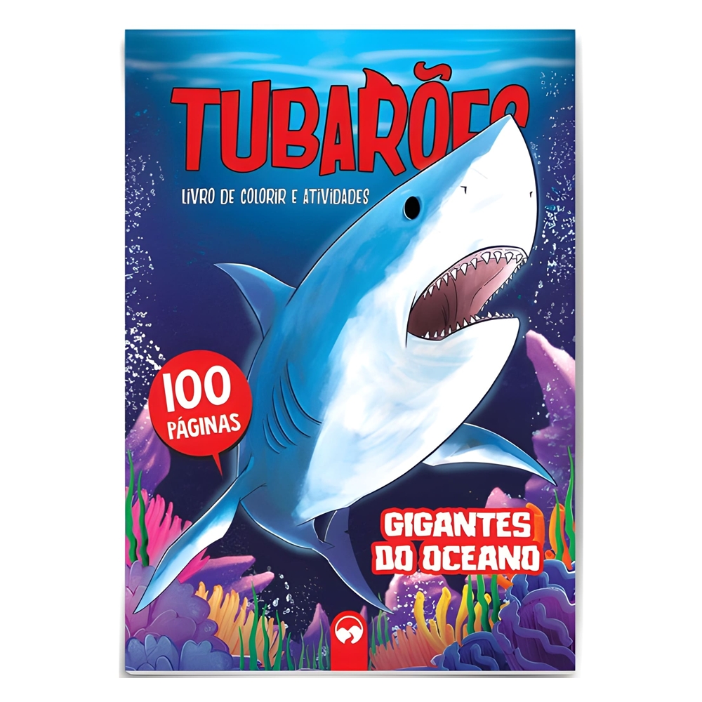Livro Infantil 100 Páginas para Colorir com Atividades | TUBARÕES
