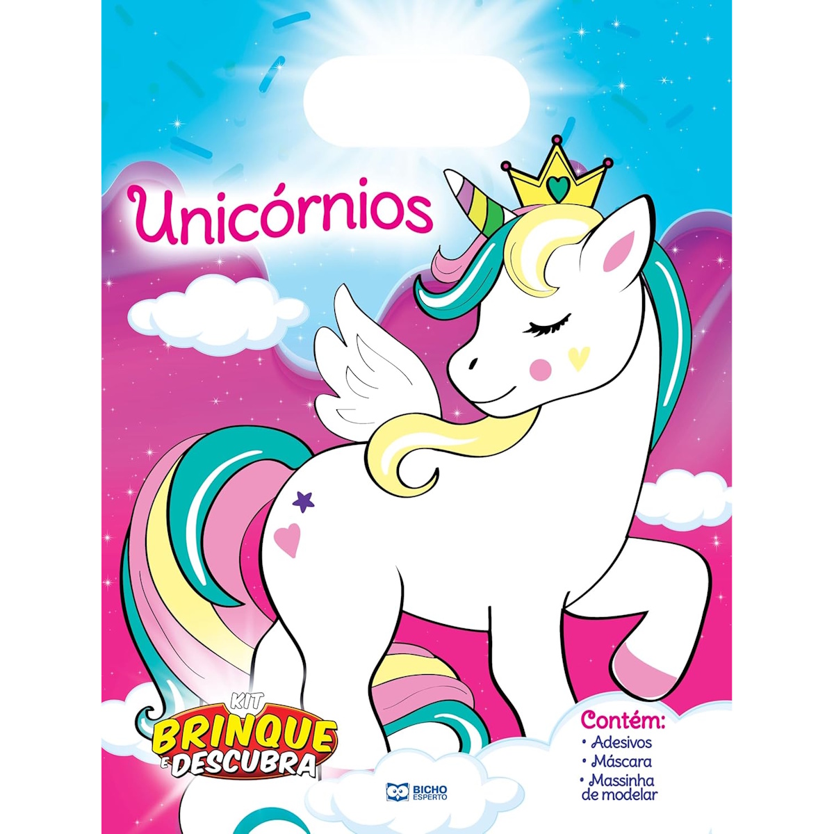 Livro Máscara Massinha e Adesivos Kit Brinque e Descubra - Unicórnios