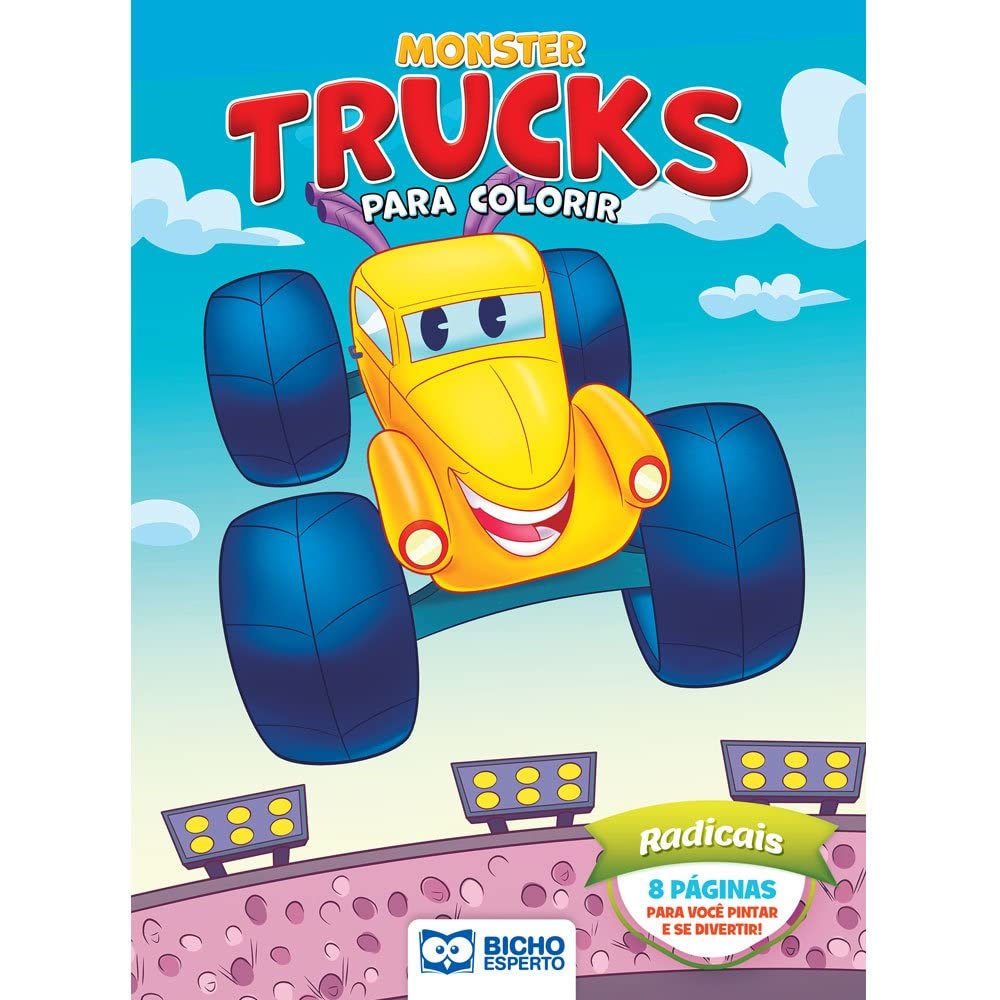 Livro Infantil Monster Trucks Para Colorir - Radicais