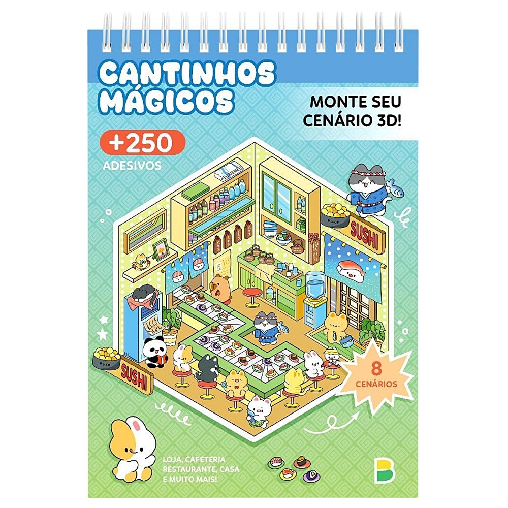 Livro Pequeno Mundo 3D: Cantinhos Mágicos - 250 Adesivos