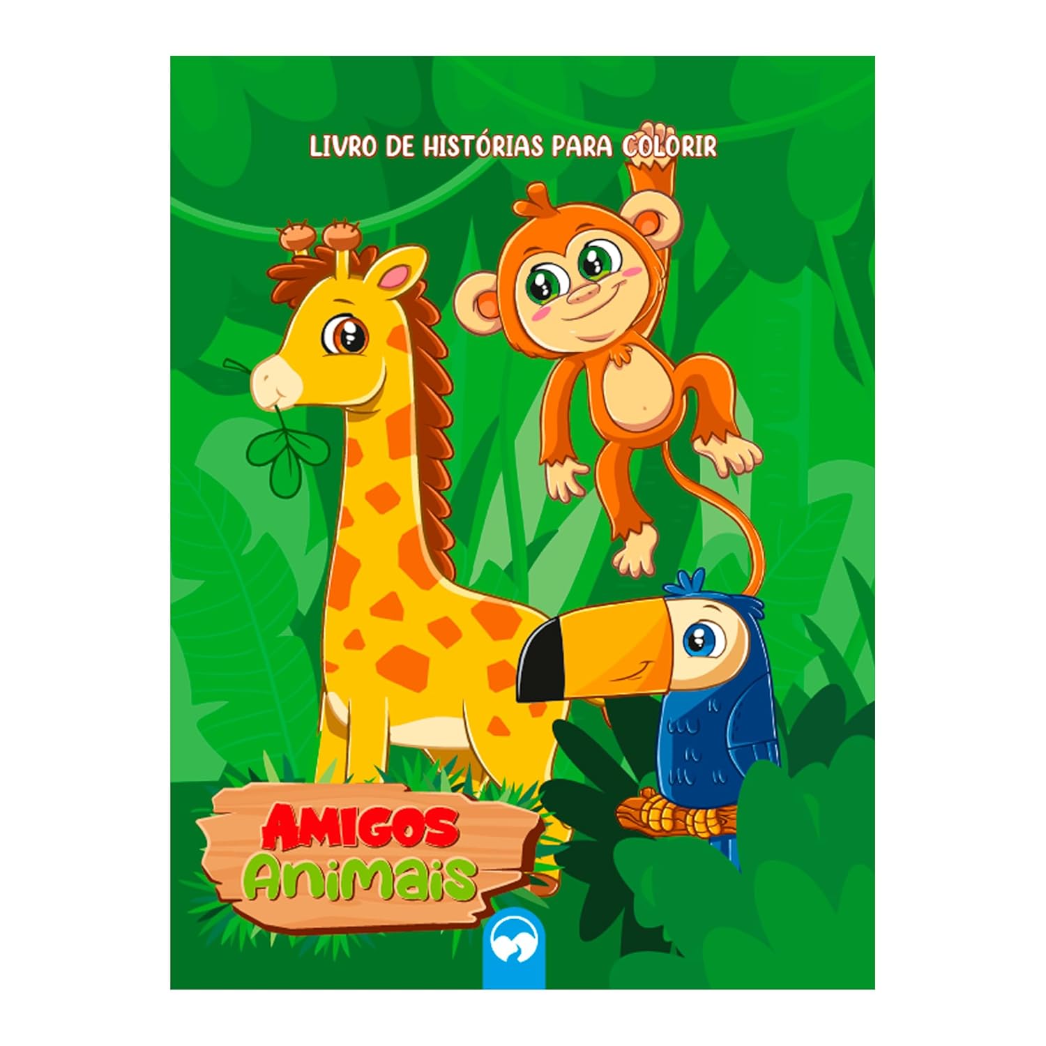 Livro de Colorir Com Canetinhas e Adesivos Fazendo Arte Diamante 5D - Amigos Animais