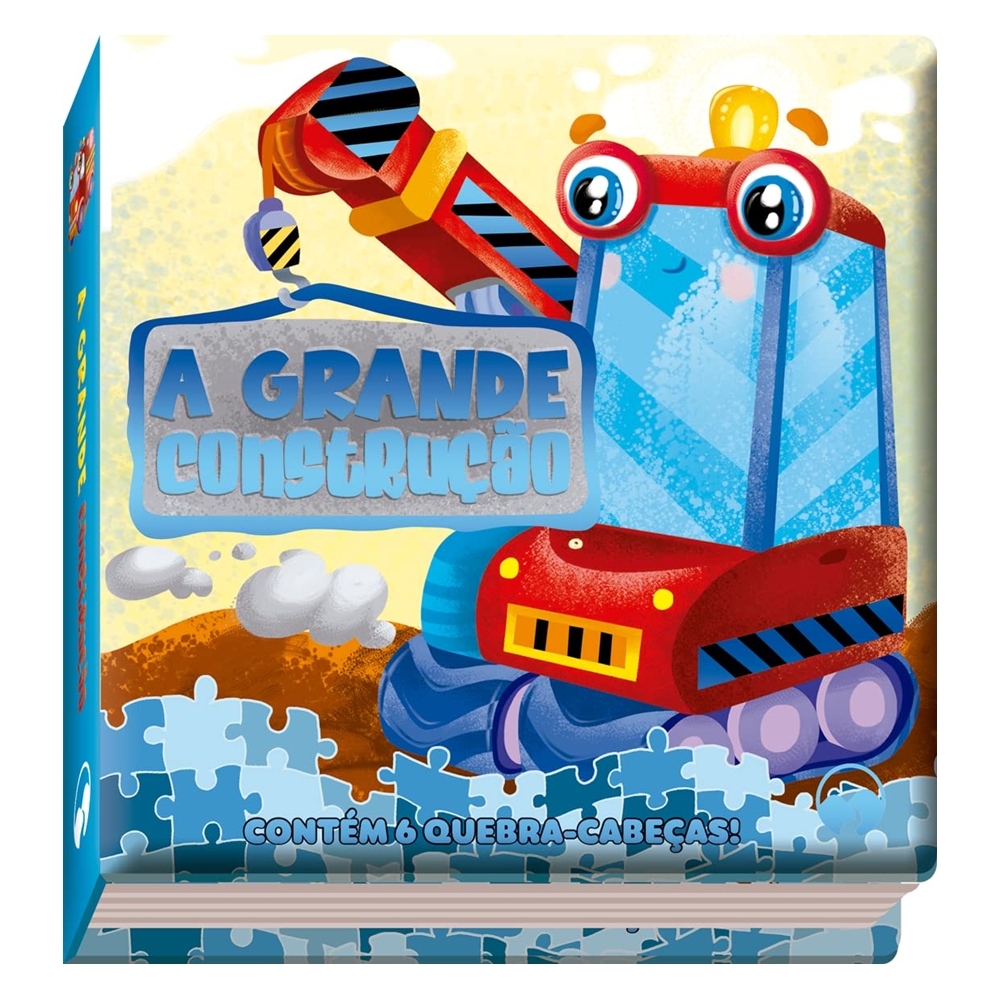 Livro Infantil Almofadado com Quebra-Cabeça - A GRANDE CONSTRUÇÃO