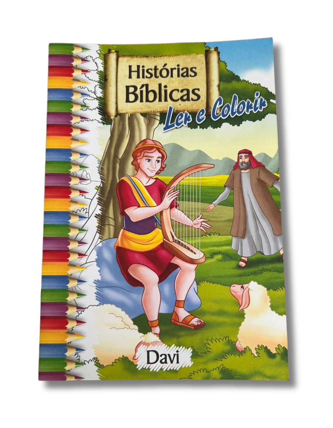 Livro Infantil Histórias Bíblicas Ler e Colorir - Davi
