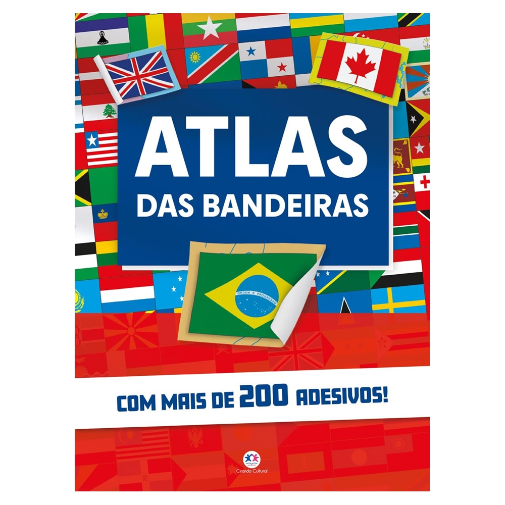 Livro Atlas das Bandeiras - Com +200  Adesivos